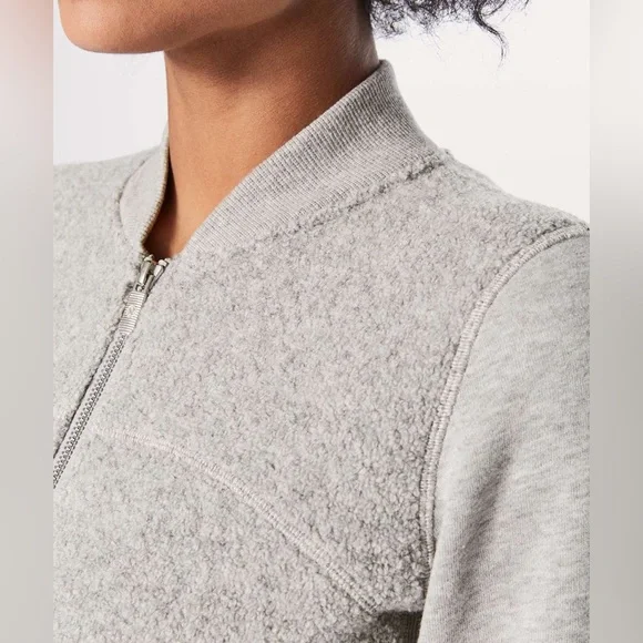 Lululemon Stand Out Sherpa Jacket Heathered Core Light Grey / Silver Drop - Picture 11 of 15